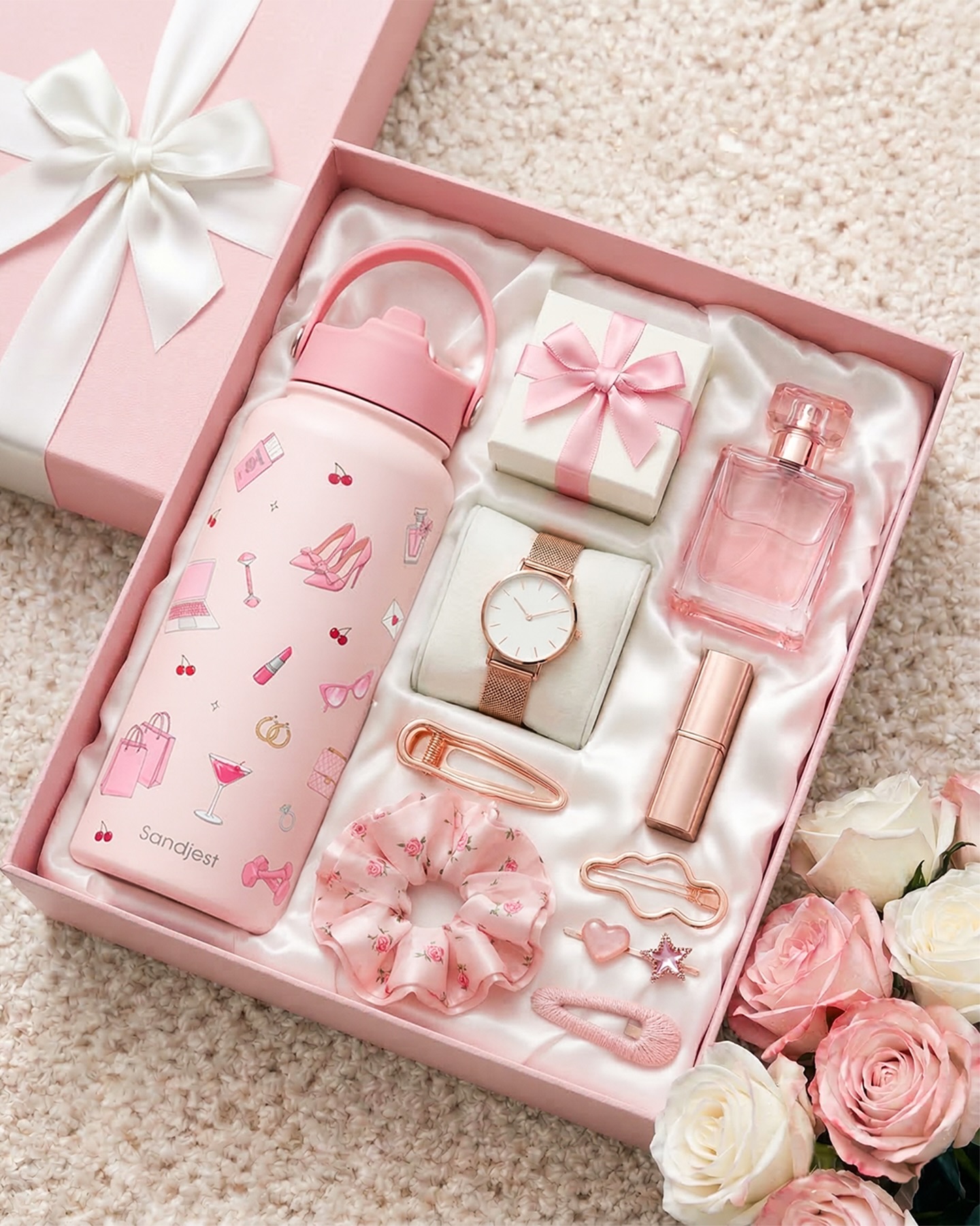 Luxury Pink Ladies Gift Set — handcrafted anniversary gift box