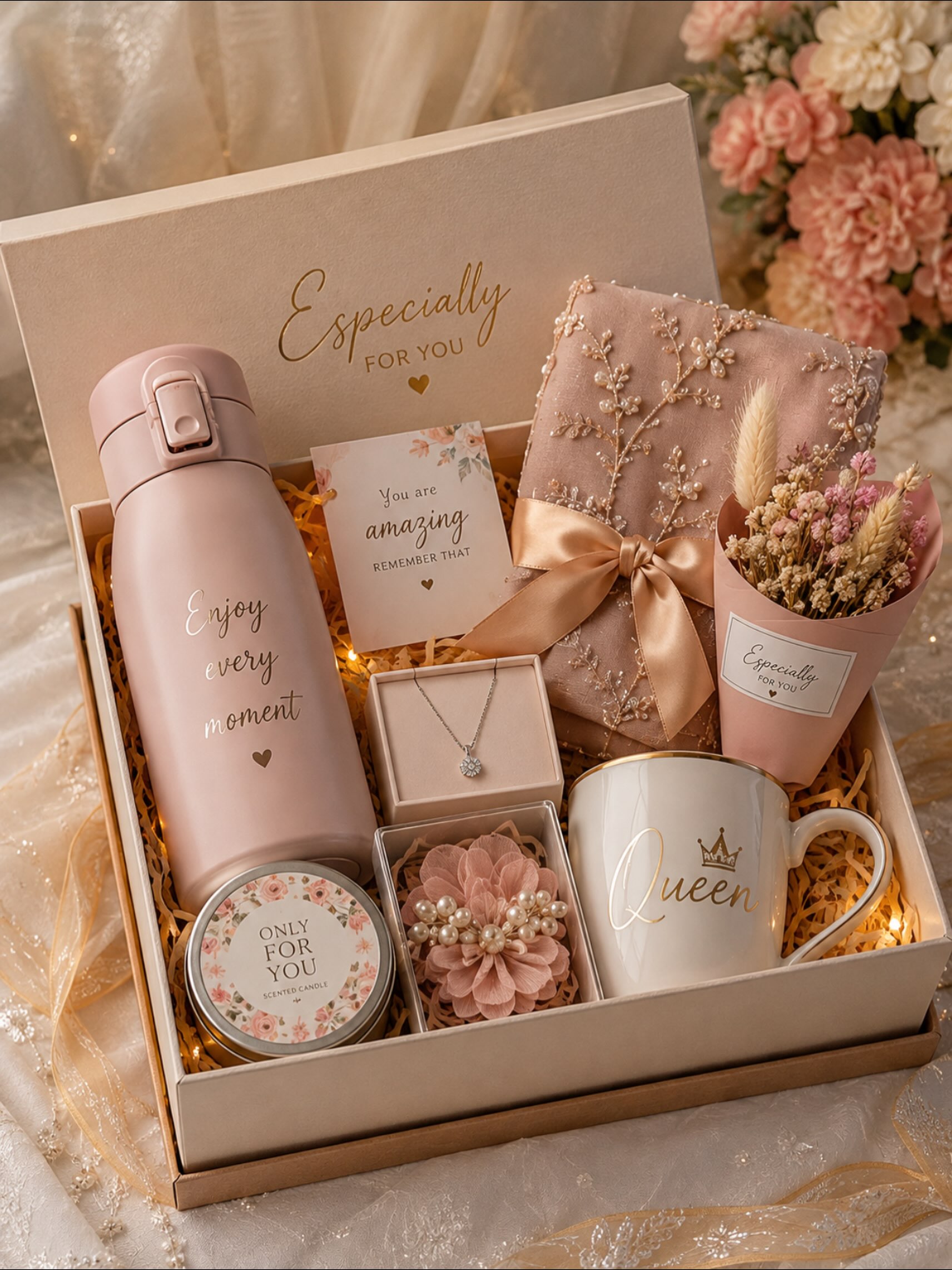Premium Blush Keepsake Hamper — handcrafted anniversary gift box