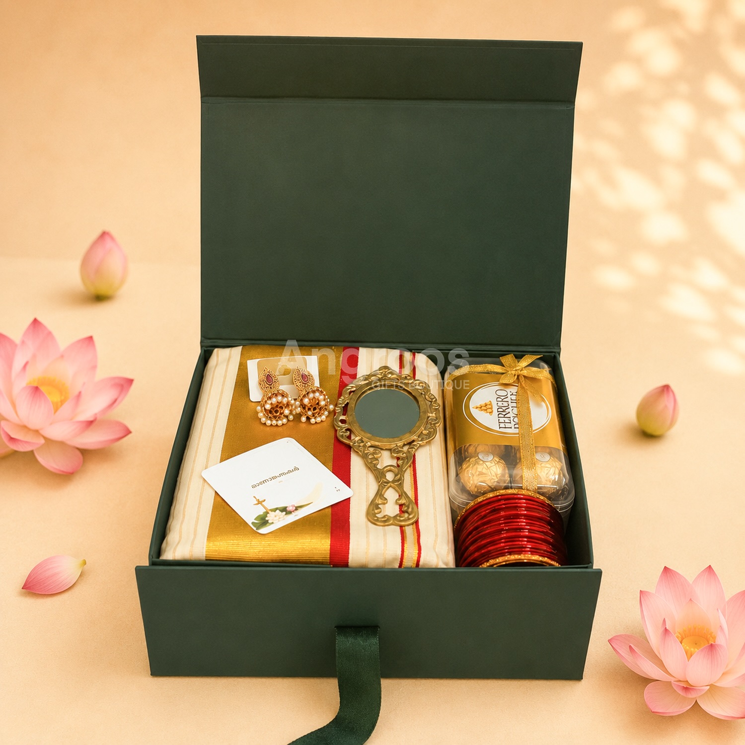 Luxury Emerald Festive Gift Box — handcrafted anniversary gift box