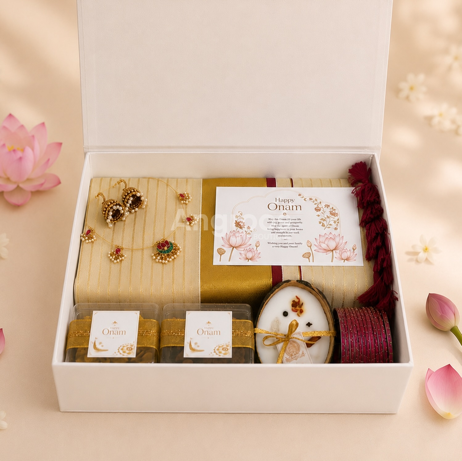 Premium Ivory Jewelry Gift Box — handcrafted anniversary gift box