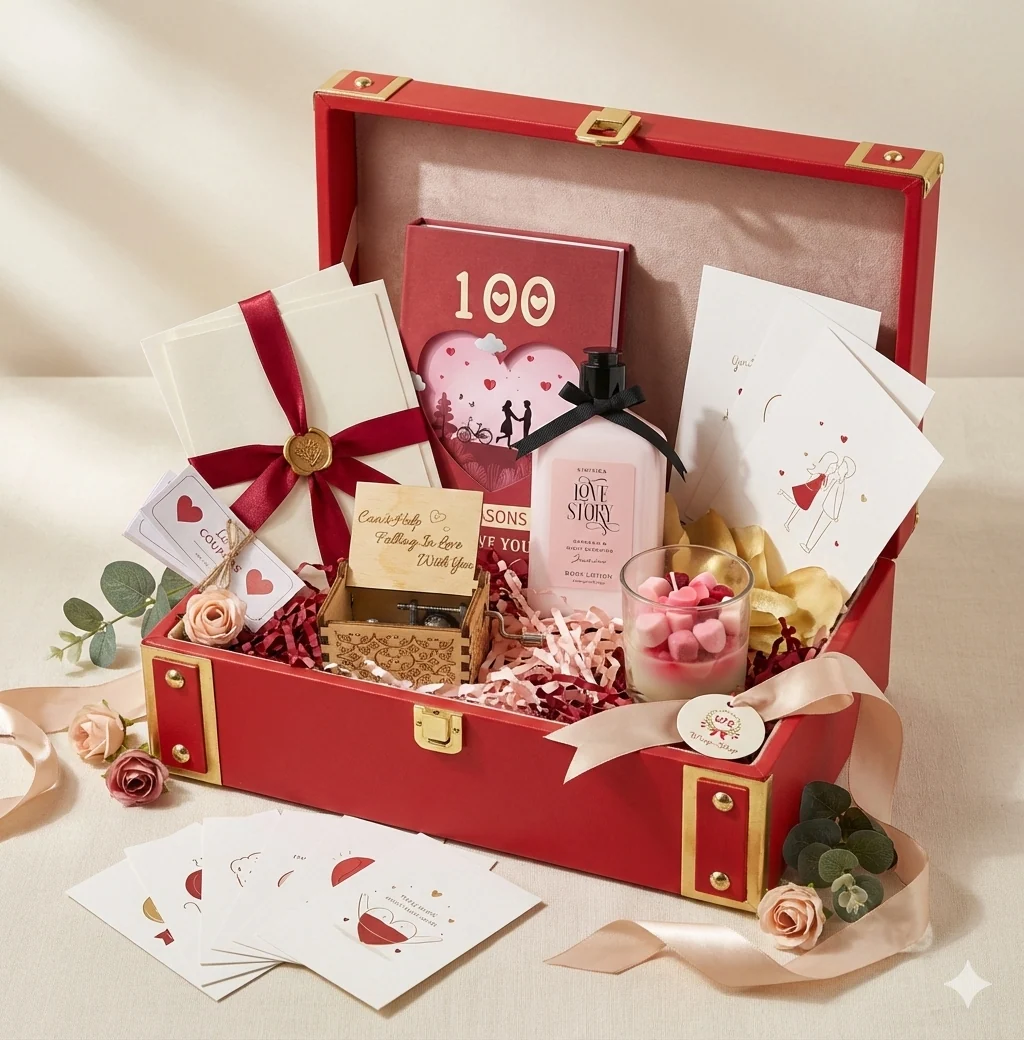 Premium Red Trunk Gift Hamper — handcrafted anniversary gift box