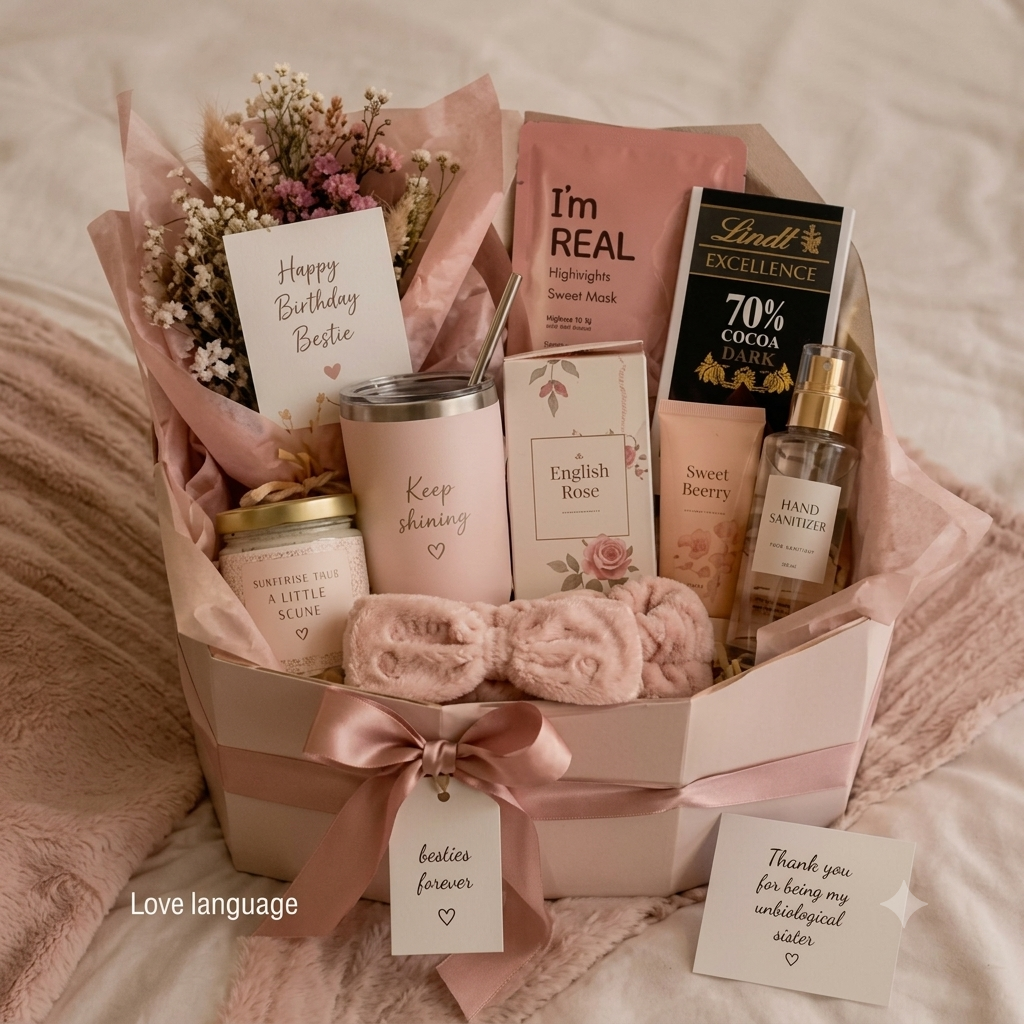 Luxury Pink Pamper Gift Hamper — handcrafted festive gift box