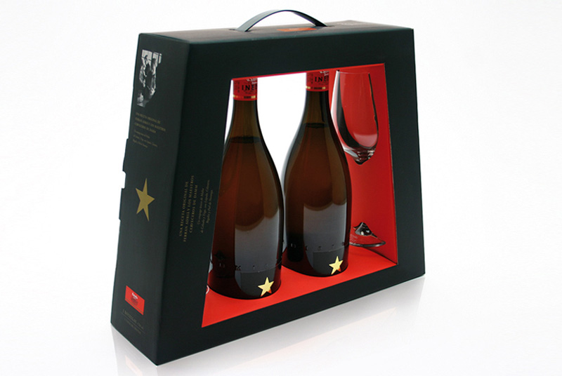 Premium Bottle & Glass Carry Box — handcrafted festive gift box