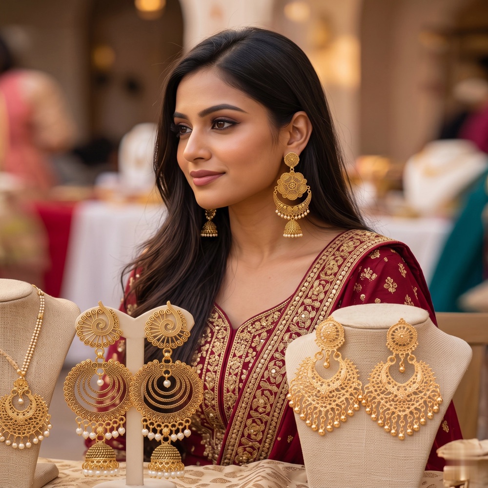 Noor Artificial Meenakari Jhumkas