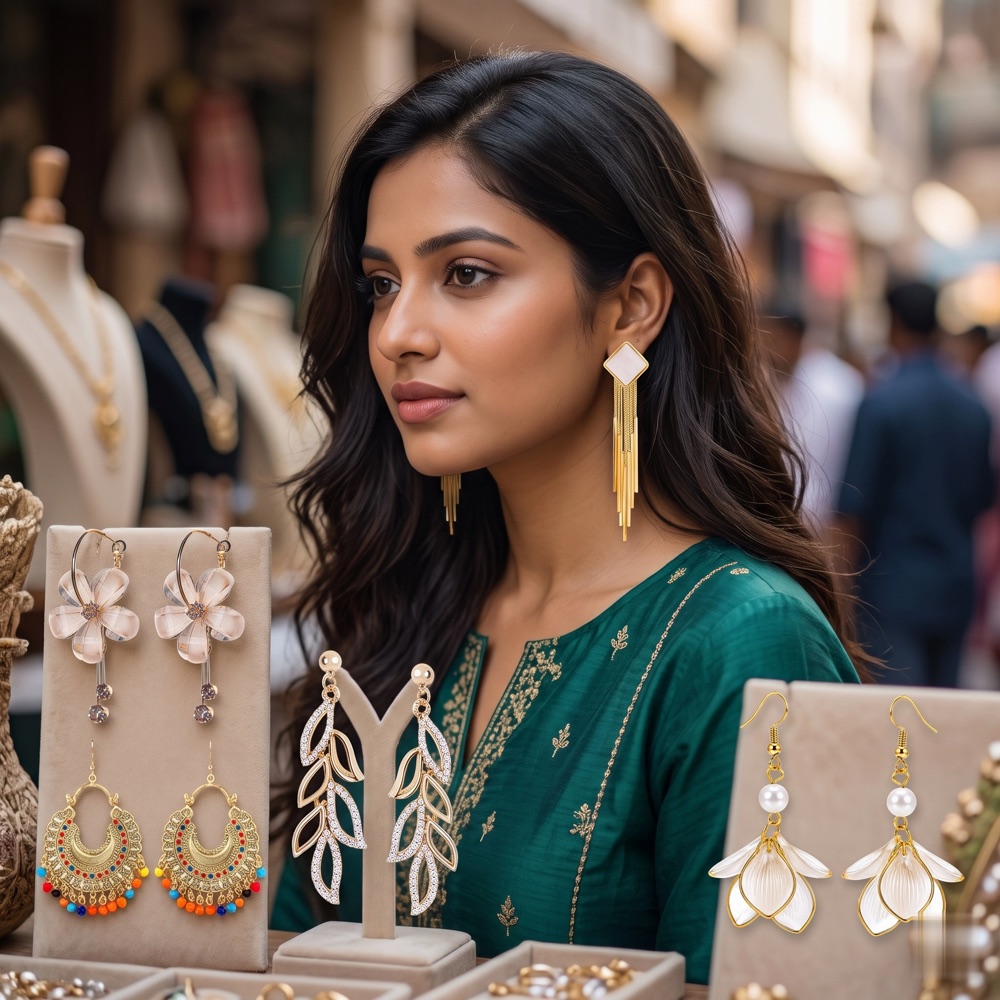 Zoya Contemporary Fringe & Floral Drop Earrings